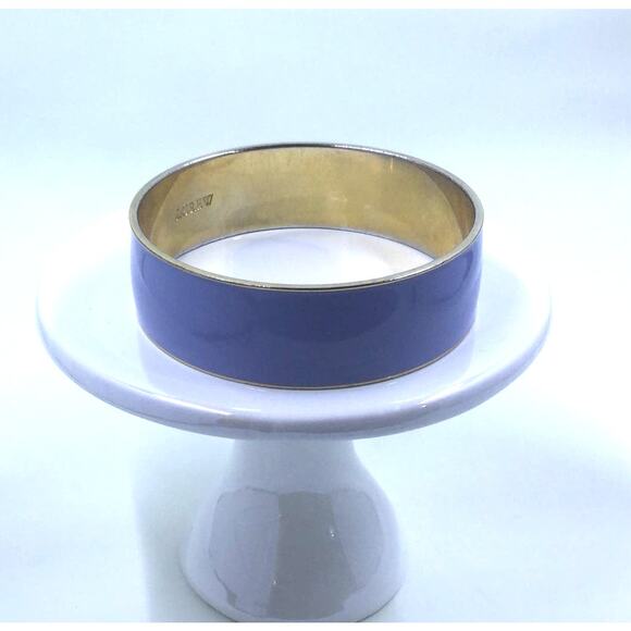J. CREW Lavender and Gold Tone Bangle Bracelet Cuff - Picture 1 of 4